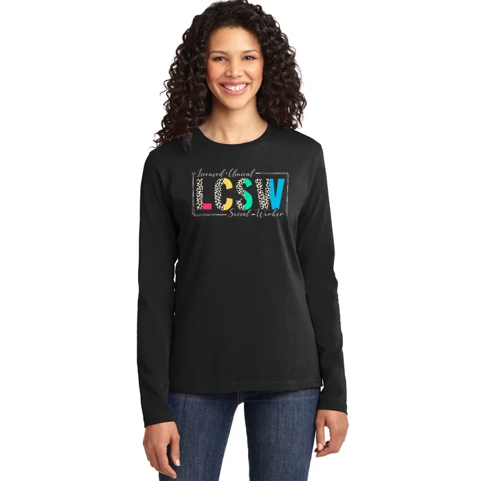 Clinical Social Worker Leopard Lcsw Ladies Long Sleeve Shirt