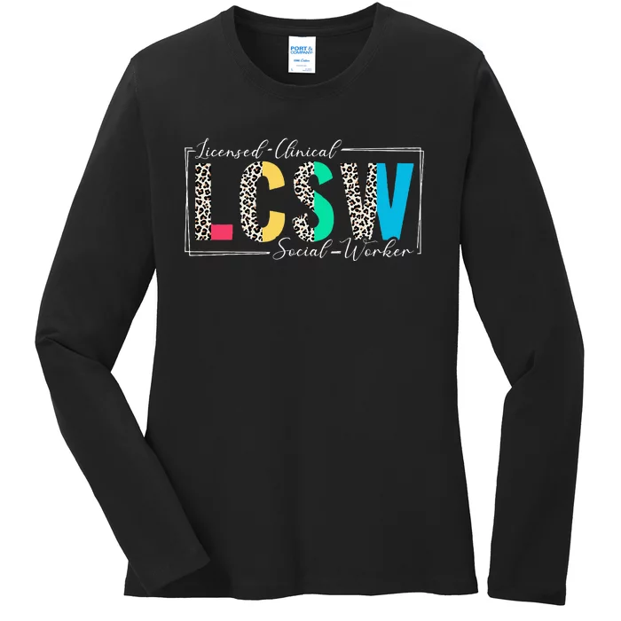 Clinical Social Worker Leopard Lcsw Ladies Long Sleeve Shirt