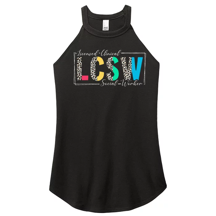 Clinical Social Worker Leopard Lcsw Women’s Perfect Tri Rocker Tank