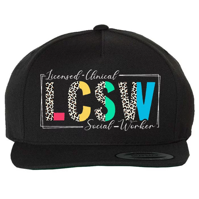 Clinical Social Worker Leopard Lcsw Wool Snapback Cap