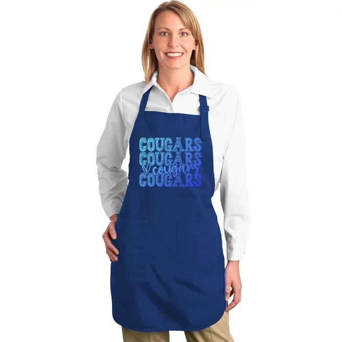 Cougars Spirit Wear Game Day School Mascot Sport Fan Team Gift Full-Length Apron With Pocket