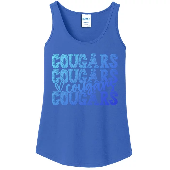 Cougars Spirit Wear Game Day School Mascot Sport Fan Team Gift Ladies Essential Tank