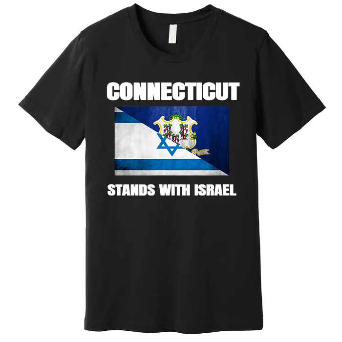 Connecticut Stands With Israel Connecticut Israel Flag Premium T-Shirt