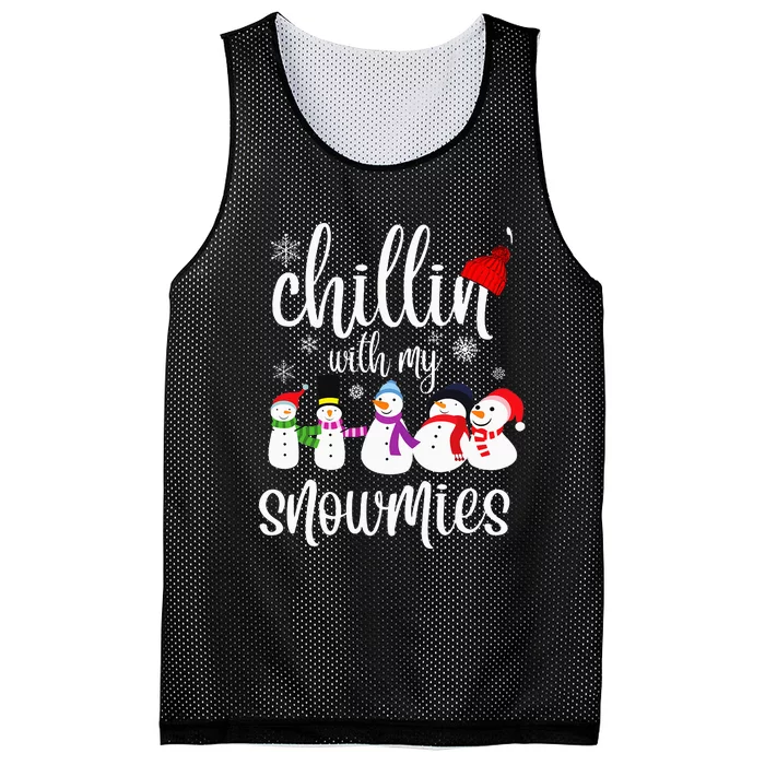 Cozy Snowman Winter Pajama Set Mesh Reversible Basketball Jersey Tank