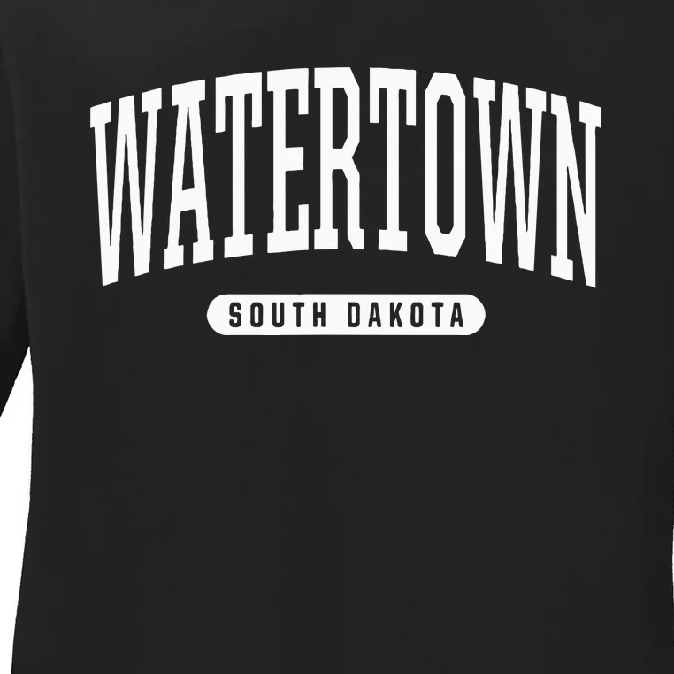 College Style Watertown South Dakota Souvenir Gift Ladies Long Sleeve Shirt