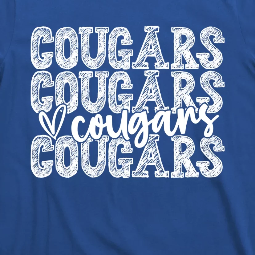 Cougars Spirit Wear Game Day School Mascot Sport Fan Team Gift T-Shirt