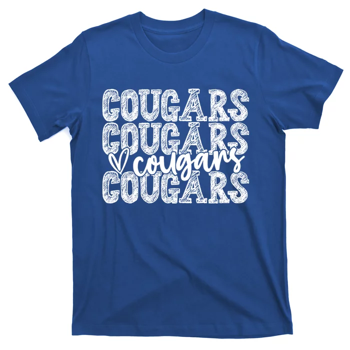 Cougars Spirit Wear Game Day School Mascot Sport Fan Team Gift T-Shirt