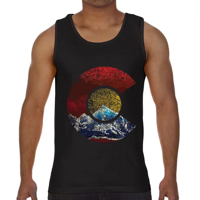 Colorado Shirts With Flag Themed Mountain Comfort Colors® Tank Top