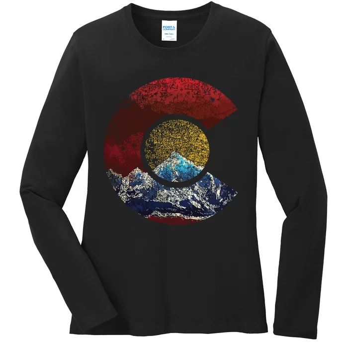 Colorado Shirts With Flag Themed Mountain Ladies Long Sleeve Shirt