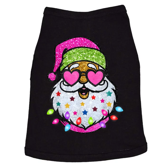 Cute Santa With Sunglasses Bling Bling Funny Christmas Doggie Tank