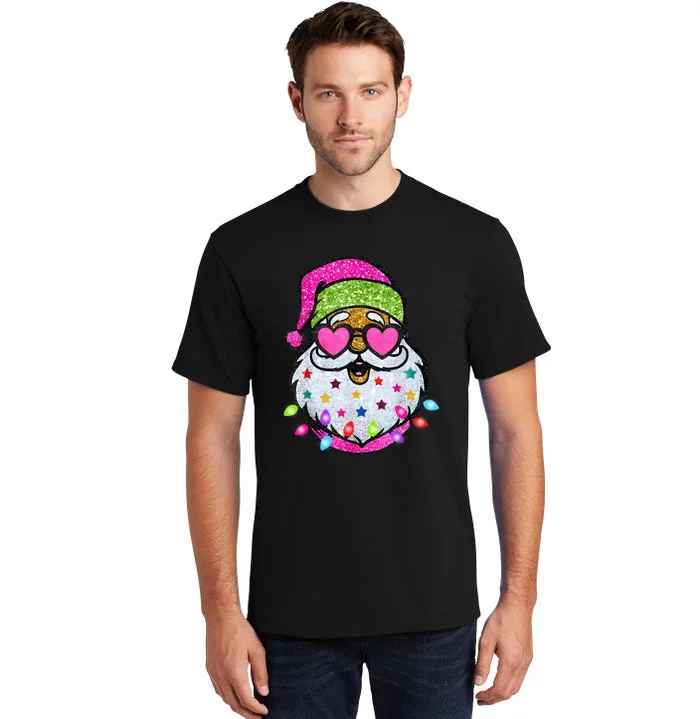 Cute Santa With Sunglasses Bling Bling Funny Christmas Tall T-Shirt