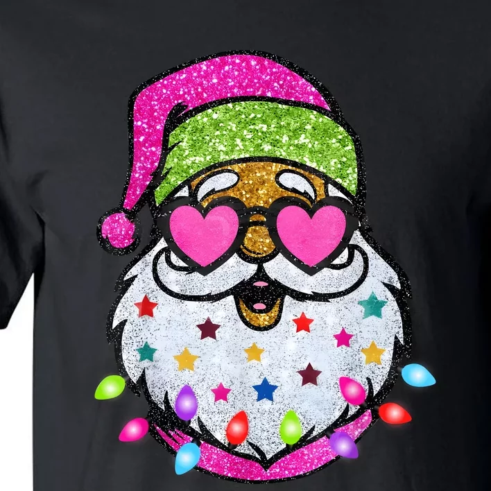 Cute Santa With Sunglasses Bling Bling Funny Christmas Tall T-Shirt