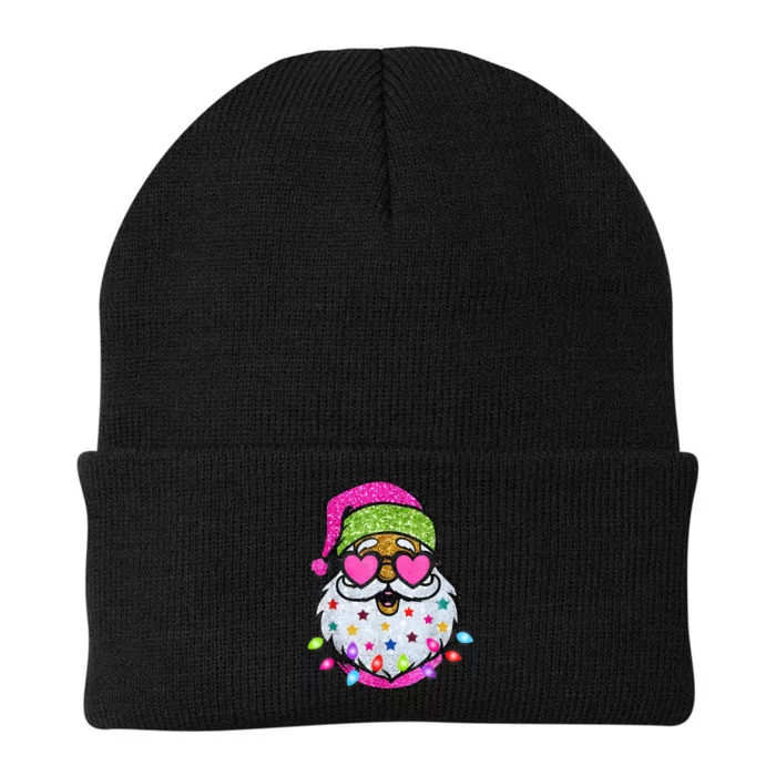 Cute Santa With Sunglasses Bling Bling Funny Christmas Knit Cap Winter Beanie