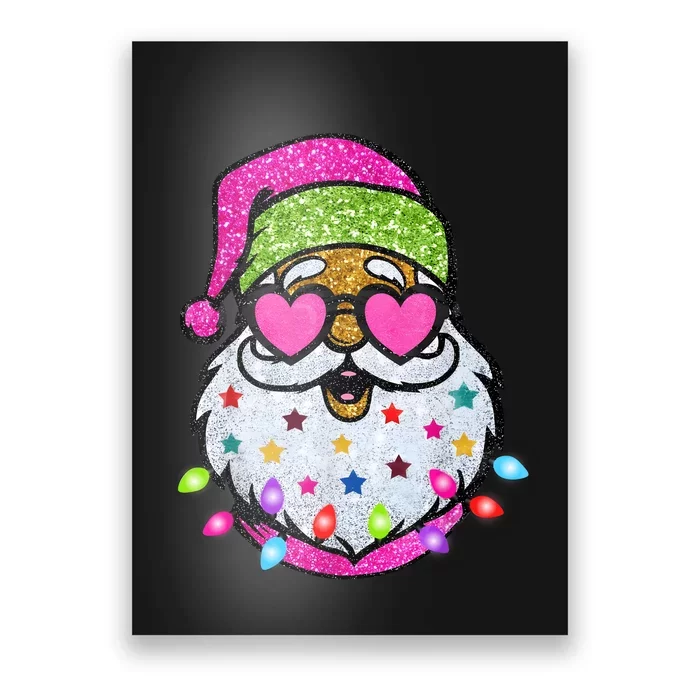 Cute Santa With Sunglasses Bling Bling Funny Christmas Poster