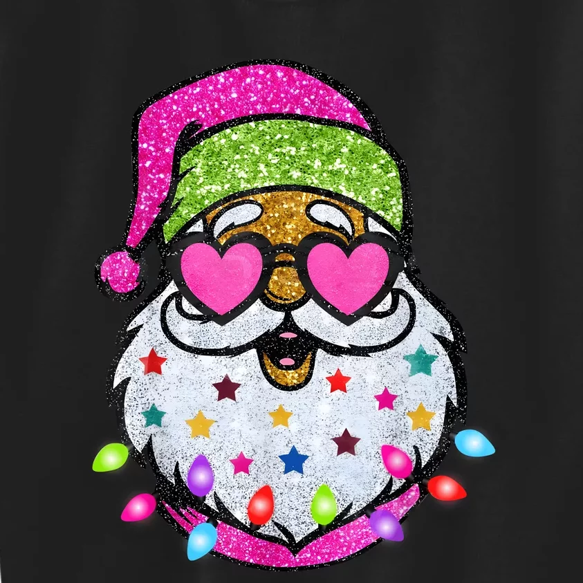 Cute Santa With Sunglasses Bling Bling Funny Christmas Kids Sweatshirt