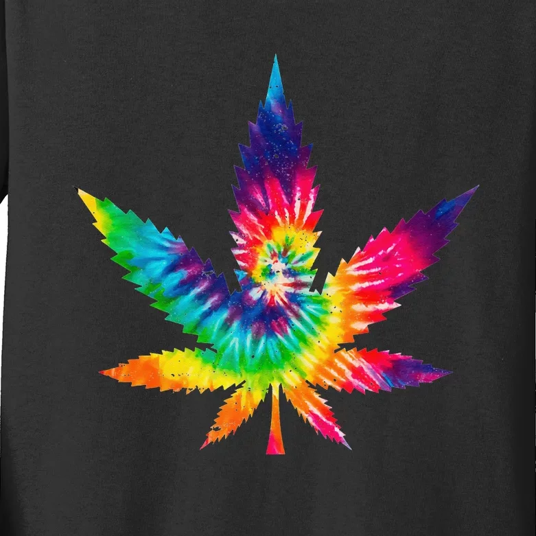 Cannabis Smoke Weed Tie Dye Hippie 420 Marijuana Stoner Tank Top Kids Long Sleeve Shirt