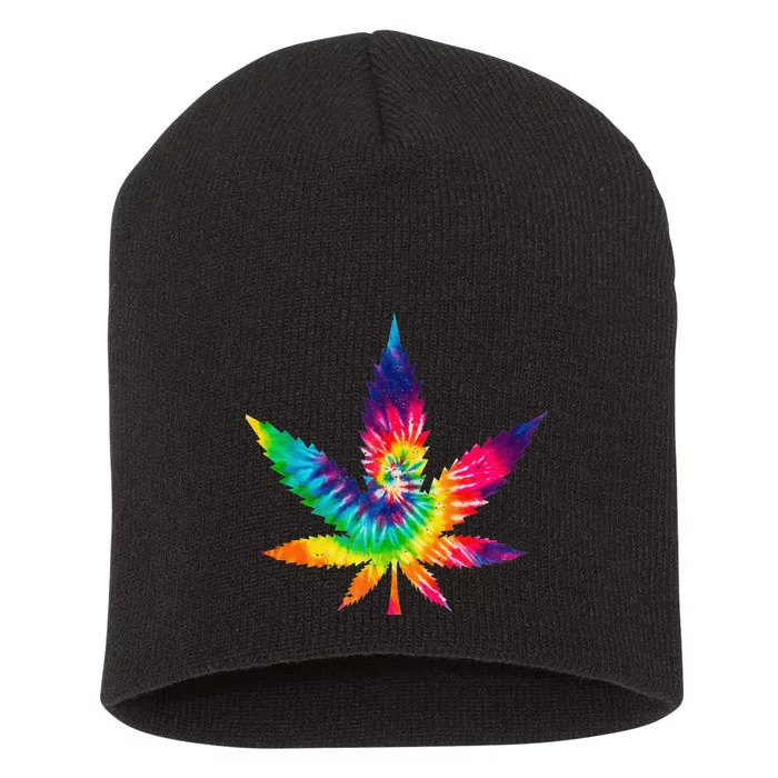 Cannabis Smoke Weed Tie Dye Hippie 420 Marijuana Stoner Tank Top Short Acrylic Beanie