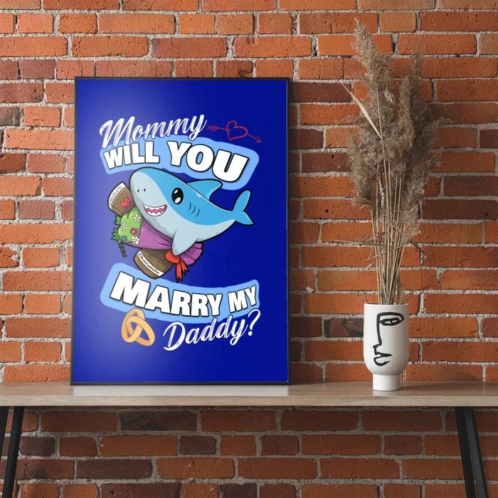 Cute Shark Wedding Offer Mommy Will You Marry My Daddy Gift Poster