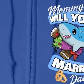 Cute Shark Wedding Offer Mommy Will You Marry My Daddy Gift Full Zip Hoodie