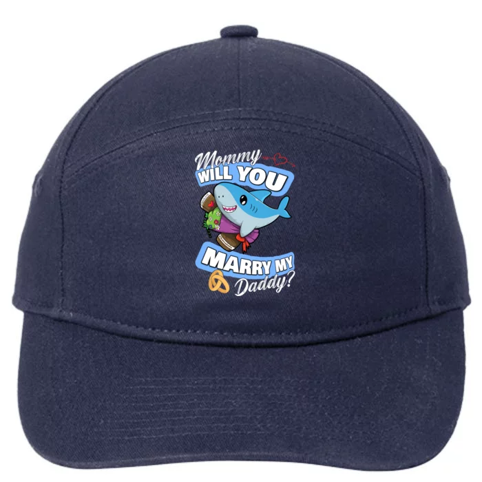 Cute Shark Wedding Offer Mommy Will You Marry My Daddy Gift 7-Panel Snapback Hat