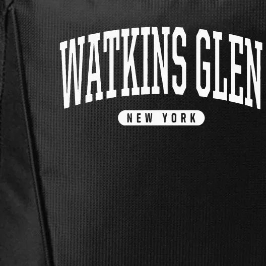 College Style Watkins Glen New York Souvenir Gift City Backpack