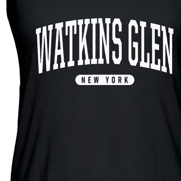 College Style Watkins Glen New York Souvenir Gift Ladies Essential Flowy Tank