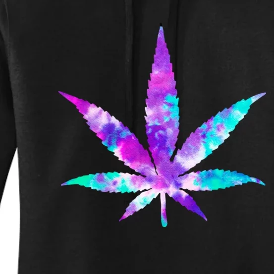 Cannabis Smoke Weed Tie Dye Hippie 420 Marijuana Stoner Women's Pullover Hoodie