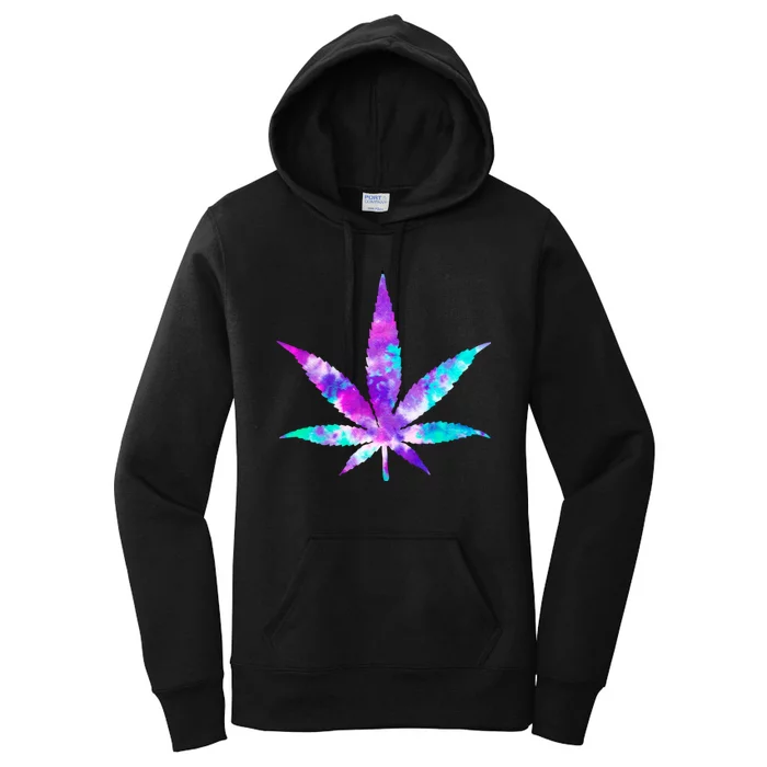 Cannabis Smoke Weed Tie Dye Hippie 420 Marijuana Stoner Women's Pullover Hoodie