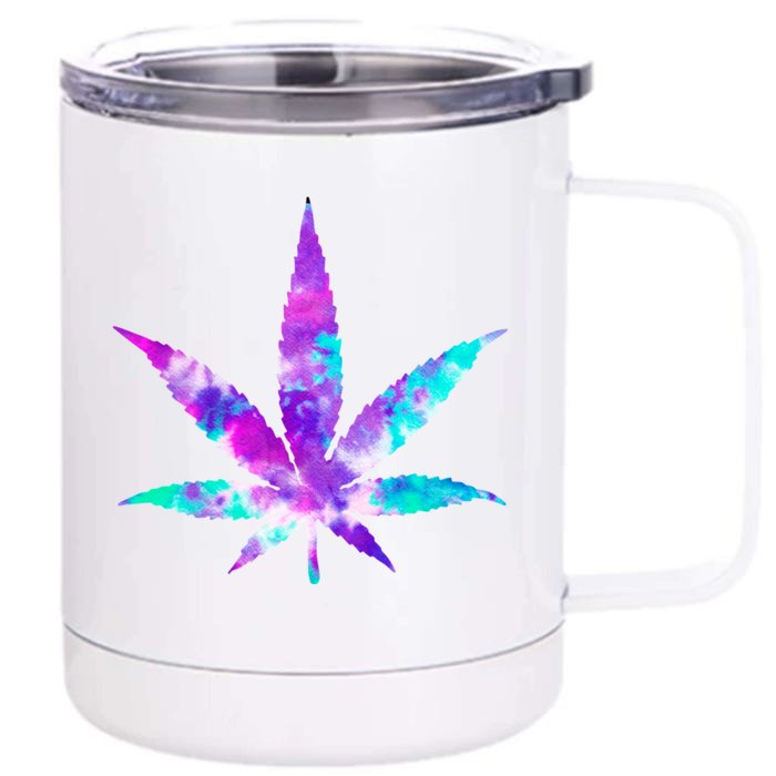 Cannabis Smoke Weed Tie Dye Hippie 420 Marijuana Stoner Front & Back 12oz Stainless Steel Tumbler Cup