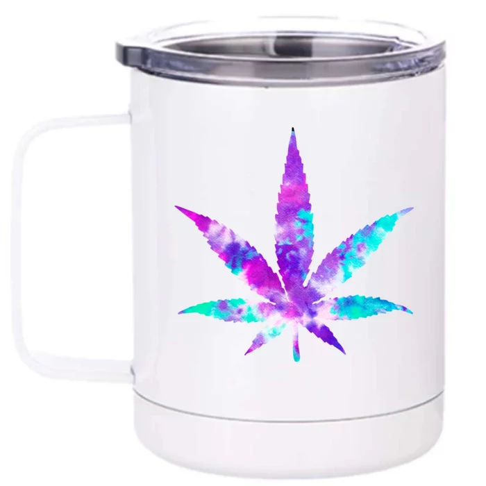 Cannabis Smoke Weed Tie Dye Hippie 420 Marijuana Stoner Front & Back 12oz Stainless Steel Tumbler Cup