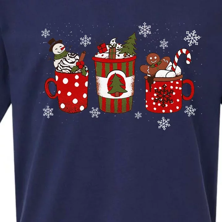 Cozy Snowy Winter Coffee Christmas Gifts For Coffee Lovers Sueded Cloud Jersey T-Shirt