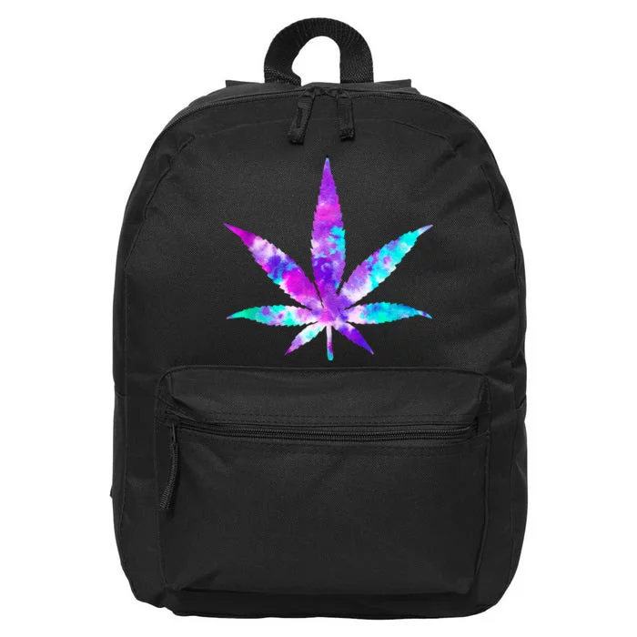 Cannabis Smoke Weed Tie Dye Hippie 420 Marijuana Stoner 16 in Basic Backpack