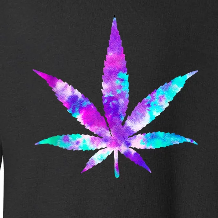 Cannabis Smoke Weed Tie Dye Hippie 420 Marijuana Stoner Toddler Sweatshirt