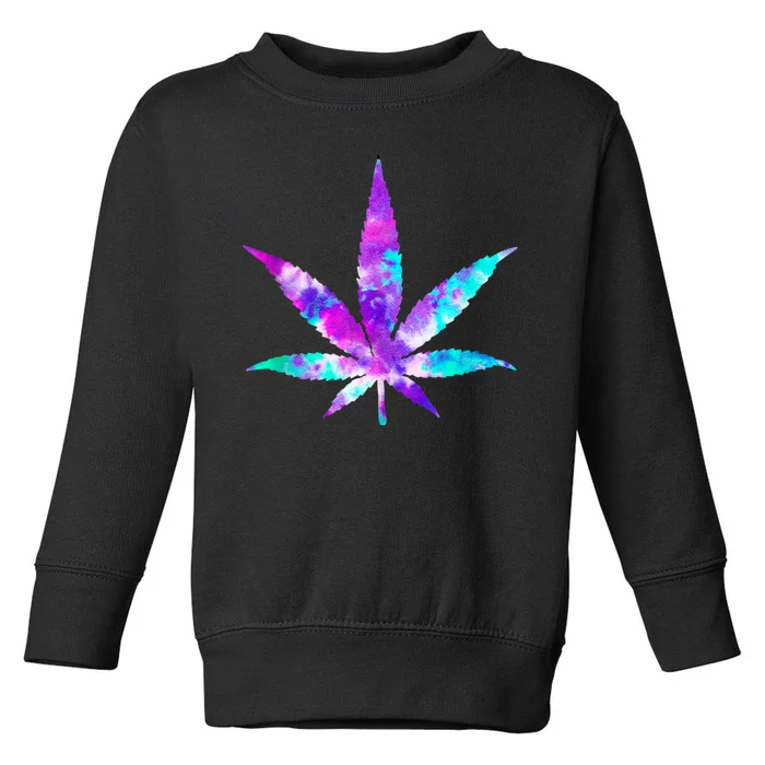 Cannabis Smoke Weed Tie Dye Hippie 420 Marijuana Stoner Toddler Sweatshirt