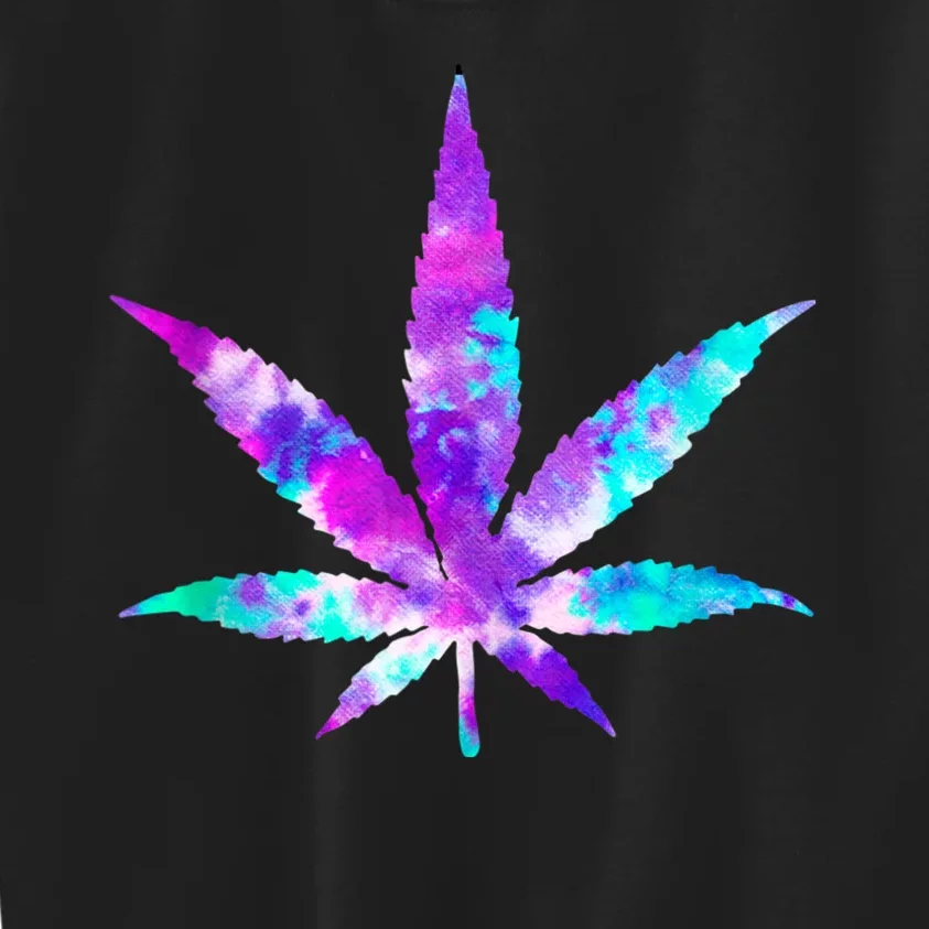 Cannabis Smoke Weed Tie Dye Hippie 420 Marijuana Stoner Kids Sweatshirt