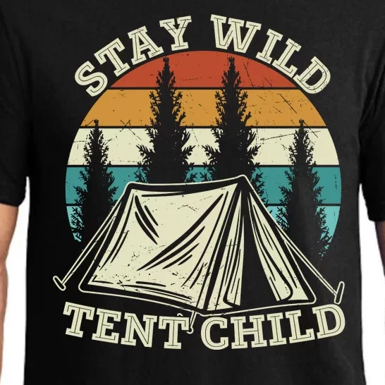 Camping Stay Wild Tent Child Gift Retro Pajama Set