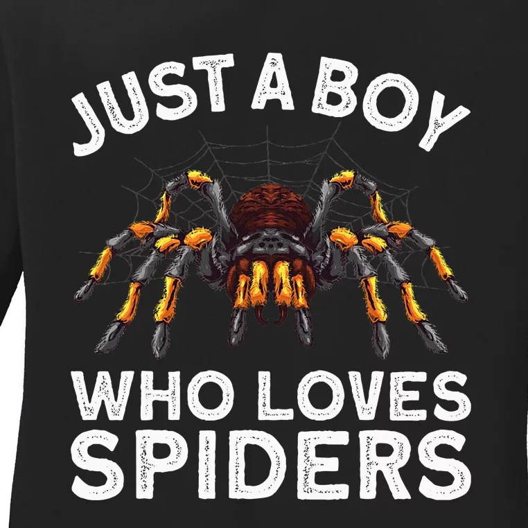 Cute Spider Web Tarantula Arachnid Ladies Long Sleeve Shirt