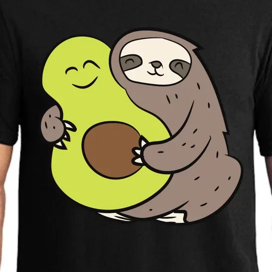 Cute Sloth With Avocado Vegan Cute Sloth Avocado Gift Pajama Set