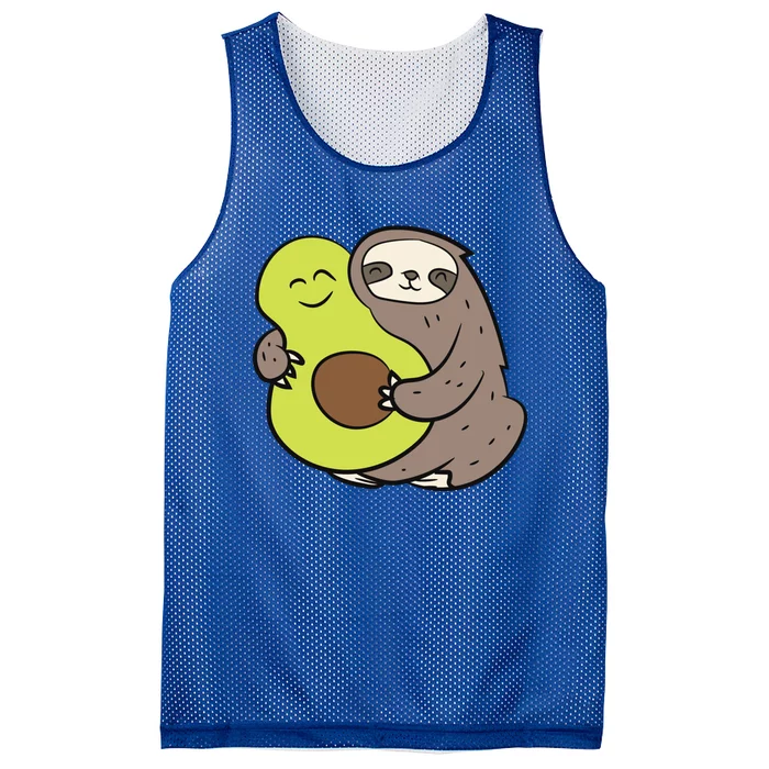 Cute Sloth With Avocado Vegan Cute Sloth Avocado Gift Mesh Reversible Basketball Jersey Tank