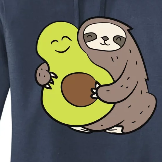 Cute Sloth With Avocado Vegan Cute Sloth Avocado Gift Women's Pullover Hoodie