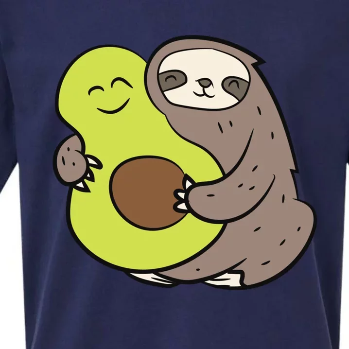 Cute Sloth With Avocado Vegan Cute Sloth Avocado Gift Sueded Cloud Jersey T-Shirt