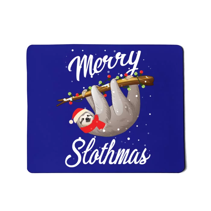 Christmas Sloth With Santa Hat Merry Slothmas Gift Mousepad