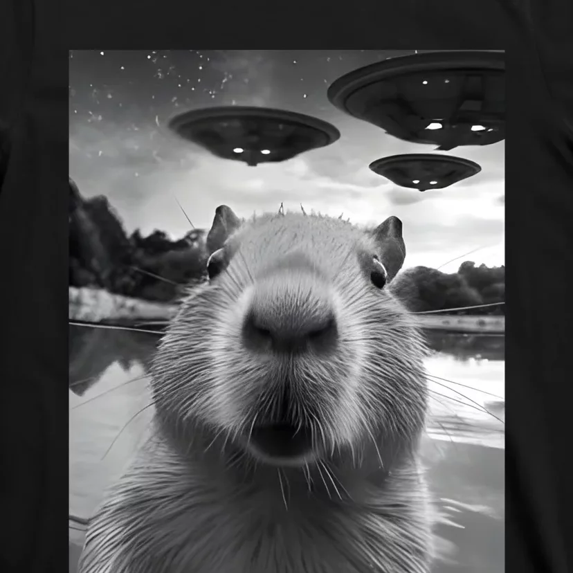 Capybara Selfie With Ufos Weird T-Shirt