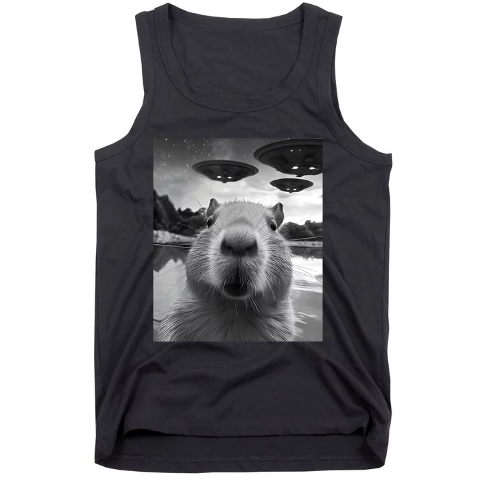 Capybara Selfie With Ufos Weird Tank Top