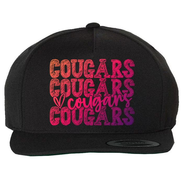 Cougars Spirit Wear Game Day School Mascot Sport Fan Team Gift Wool Snapback Cap