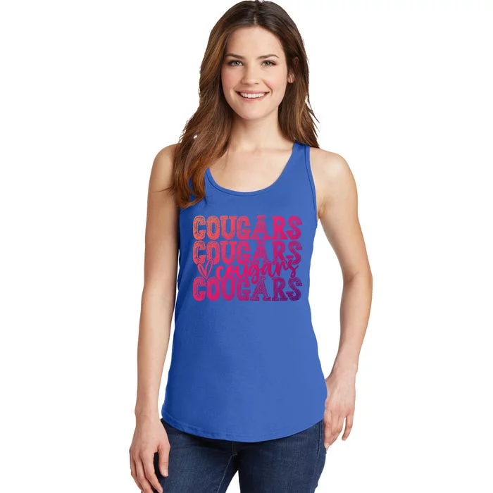 Cougars Spirit Wear Game Day School Mascot Sport Fan Team Gift Ladies Essential Tank