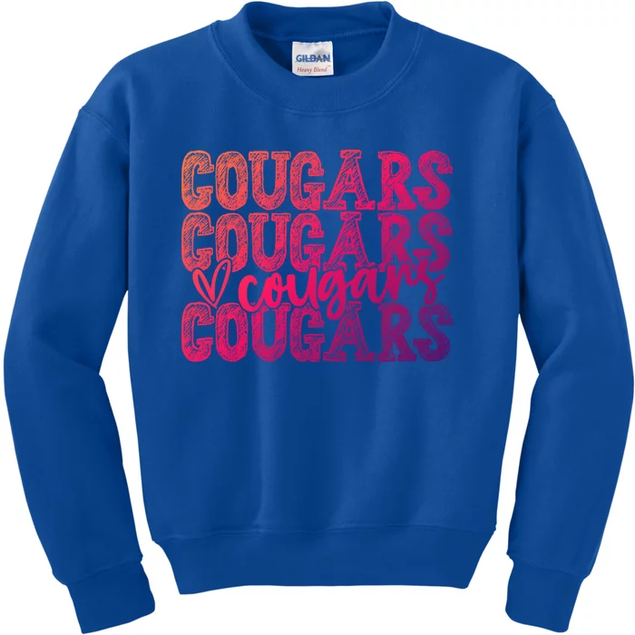 Cougars Spirit Wear Game Day School Mascot Sport Fan Team Gift Kids Sweatshirt