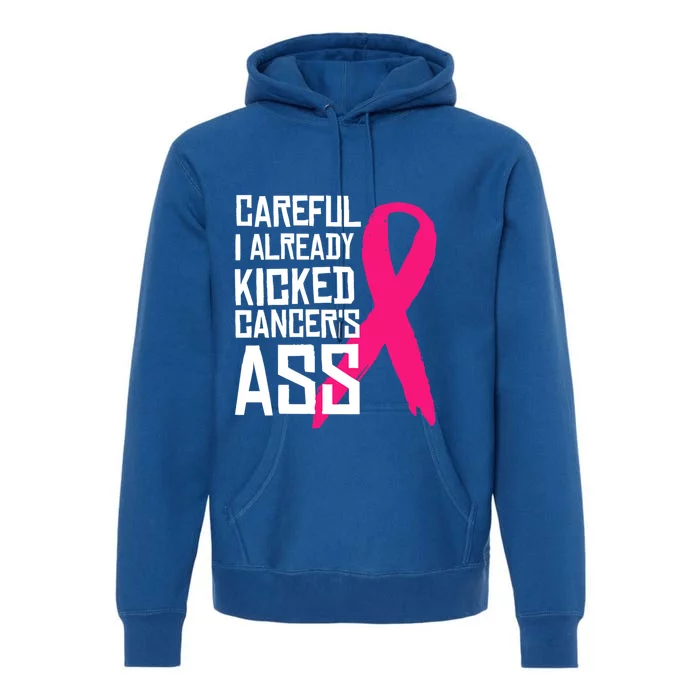 Careful Survivor Warrior Funny Breast Cancer Awareness Great Gift Premium Hoodie