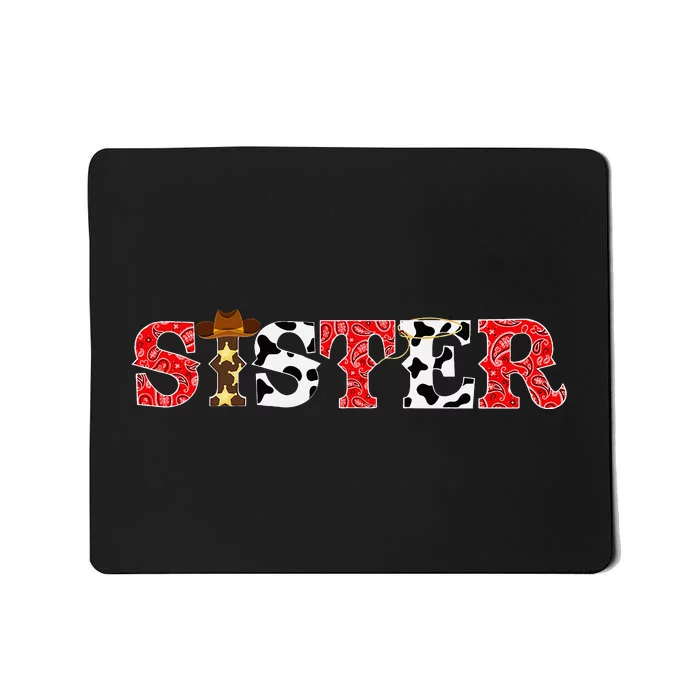 Cow Sister Western Rodeo Theme Bday Party Matching Mousepad