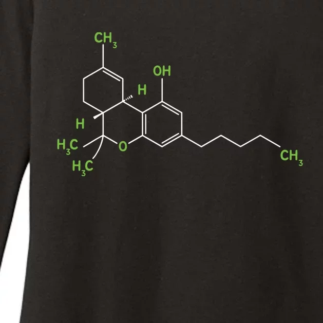 Cannabis Shirts Weed Pot Molecule THC Marijuana Stoner Gift Womens CVC Long Sleeve Shirt